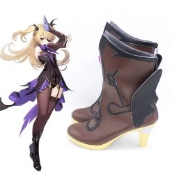 Genshin Impact Fischl Brown Cosplay Boots -Cosplay Shop GenshinImpactFischlBrownCosplayShoes 4