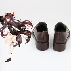Genshin Impact Hu Tao Brown Cosplay Shoes -Cosplay Shop GenshinImpactHuTaoBrownCosplayShoes 4