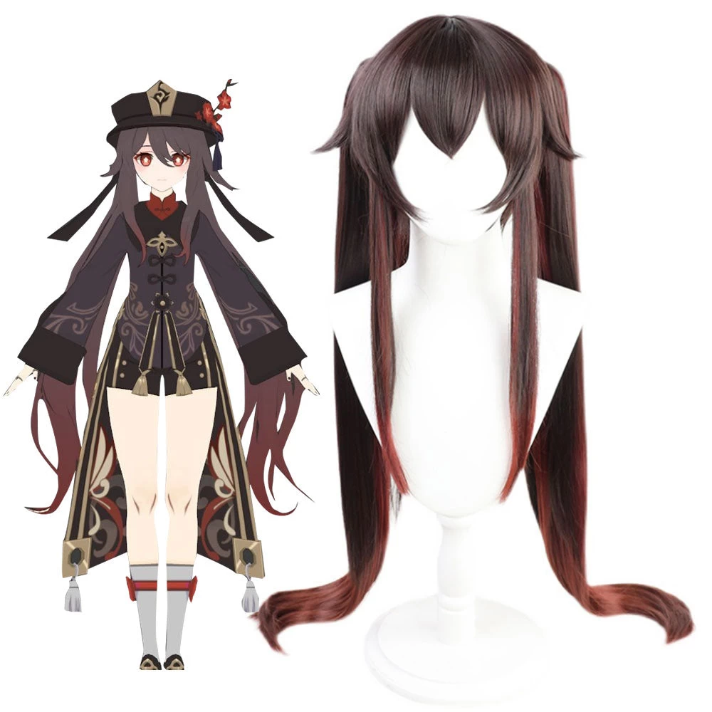 Genshin Impact Hu Tao Brown Cosplay Wig 3 Genshin Impact Hu Tao Brown Cosplay Wig