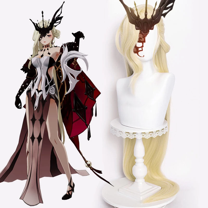 Genshin Impact La Signora Golden Cosplay Wig 3 Genshin Impact La Signora Golden Cosplay Wig