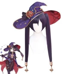 Genshin Impact Mona Halloween Purple Cosplay Wig