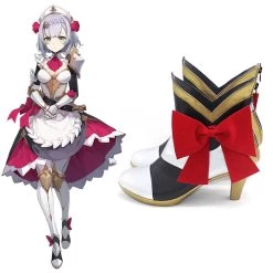 Genshin Impact Noelle Black White Cosplay Shoes -Cosplay Shop GenshinImpactNoelleBlackWhiteCosplayShoes 4