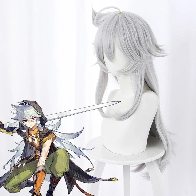 Genshin Impact Razor Silver Grey Cosplay Wig 4 Genshin Impact Razor Silver Grey Cosplay Wig - Image 2