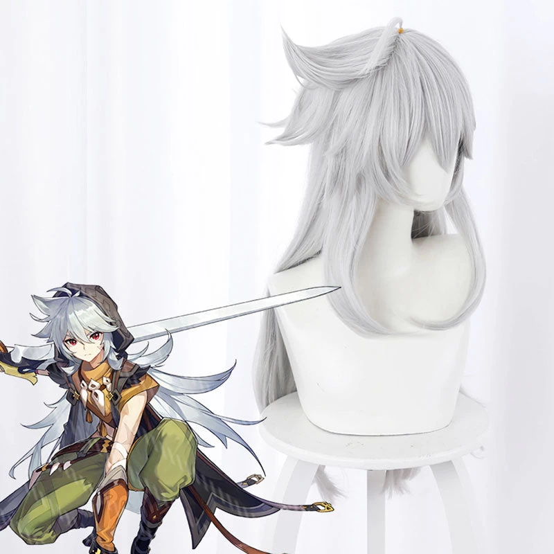 Genshin Impact Razor Silver Grey Cosplay Wig 5 Genshin Impact Razor Silver Grey Cosplay Wig - Image 3