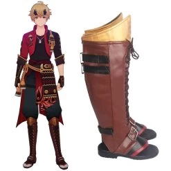Genshin Impact Thoma Brown Shoes Cosplay Boots 5 Genshin Impact Thoma Brown Shoes Cosplay Boots -Cosplay Shop GenshinImpactThomaBrownShoesCosplayBoots 2