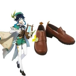 Genshin Impact Venti Brown Cosplay Shoes