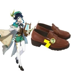 Genshin Impact Venti Brown Cosplay Shoes -Cosplay Shop GenshinImpactVentiBrownCosplayShoes 3