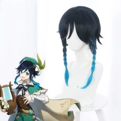 Genshin Impact Venti Halloween Blue Cosplay Wig -Cosplay Shop GenshinImpactVentiHalloweenBlueCosplayWig 2