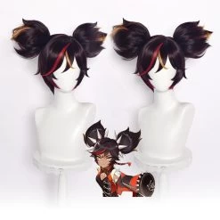 Genshin Impact Xinyan Black Brown Cosplay Wig