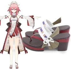 Genshin Impact Yae Miko Guuji Yae Brown Cosplay Shoes 8 Genshin Impact Yae Miko Guuji Yae Brown Cosplay Shoes -Cosplay Shop GenshinImpactYaeMikoGuujiYaeBrownCosplayShoes 3