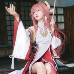 Genshin Impact Yae Miko Guuji Yae Halloween Cosplay Costume -Cosplay Shop GenshinImpactYaeMikoGuujiYaeHalloweenCosplayCostume