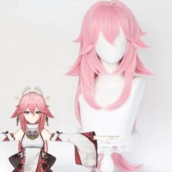 Genshin Impact Yae Miko Guuji Yae Pink Cosplay Wig
