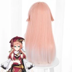 Genshin Impact Yanfei Pink Cosplay Wig -Cosplay Shop GenshinImpactYanfeiPinkCosplayWig 4