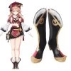 Genshin Impact Yanfei Red Black Shoes Cosplay Boots