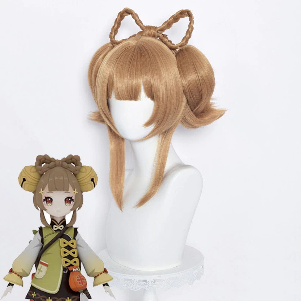 Genshin Impact Yaoyao Light Brown Cosplay Wig 4 Genshin Impact Yaoyao Light Brown Cosplay Wig - Image 2