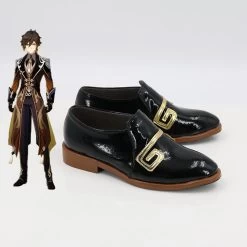 Genshin Impact Zhongli Black Cosplay Shoes -Cosplay Shop GenshinImpactZhongliBlackCosplayShoes 3