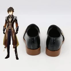 Genshin Impact Zhongli Black Cosplay Shoes -Cosplay Shop GenshinImpactZhongliBlackCosplayShoes 4