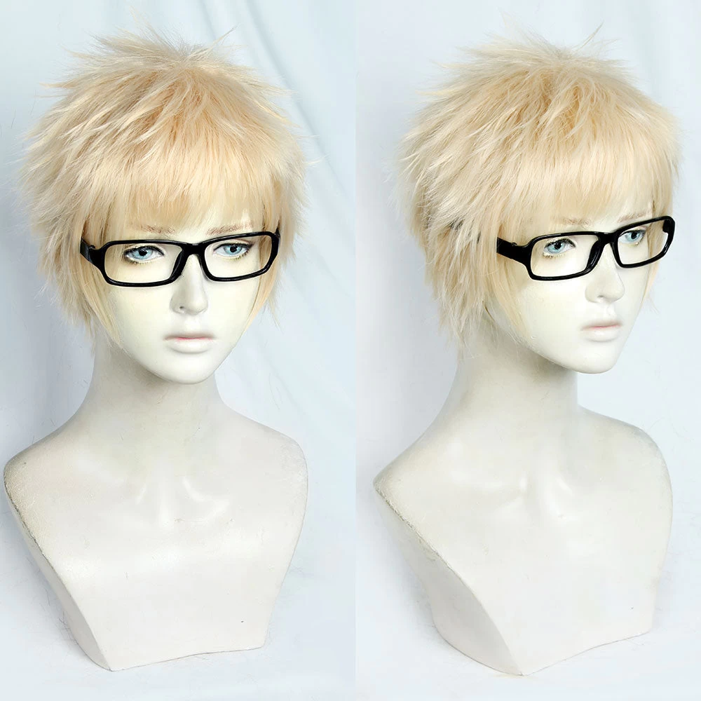 Haikyu!! Haikyuu Tsukishima Kei Golden Cosplay Wig - Including Glasses 4 Haikyu!! Haikyuu Tsukishima Kei Golden Cosplay Wig - Including Glasses - Image 2