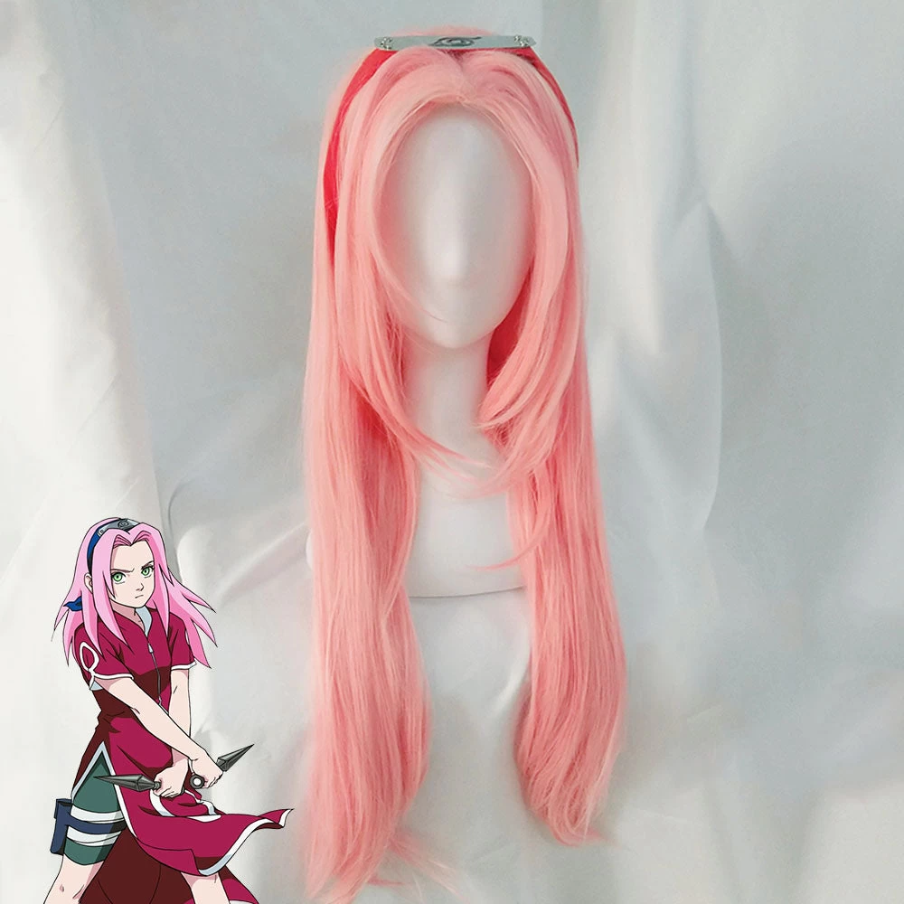 Sakura Haruno From Naruto Halloween Pink Cosplay Wig 3 Sakura Haruno From Naruto Halloween Pink Cosplay Wig