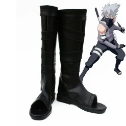 Kakashi Hatake From Naruto Halloween Black Shoes Cosplay Boots