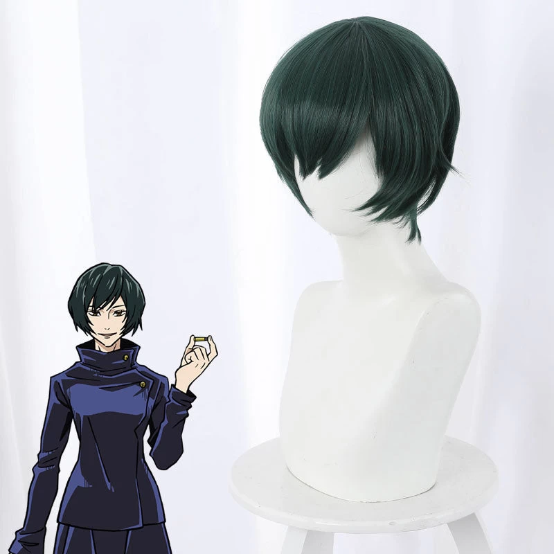 Jujutsu Kaisen Sorcery Fight Mai Zenin Green Cosplay Wig 4 Jujutsu Kaisen Sorcery Fight Mai Zenin Green Cosplay Wig - Image 2