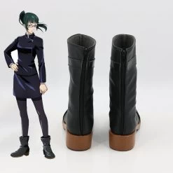 Jujutsu Kaisen Sorcery Fight Maki Zenin Black Cosplay Shoes -Cosplay Shop JujutsuKaisenSorceryFightMakiZeninBlackCosplayShoes 4