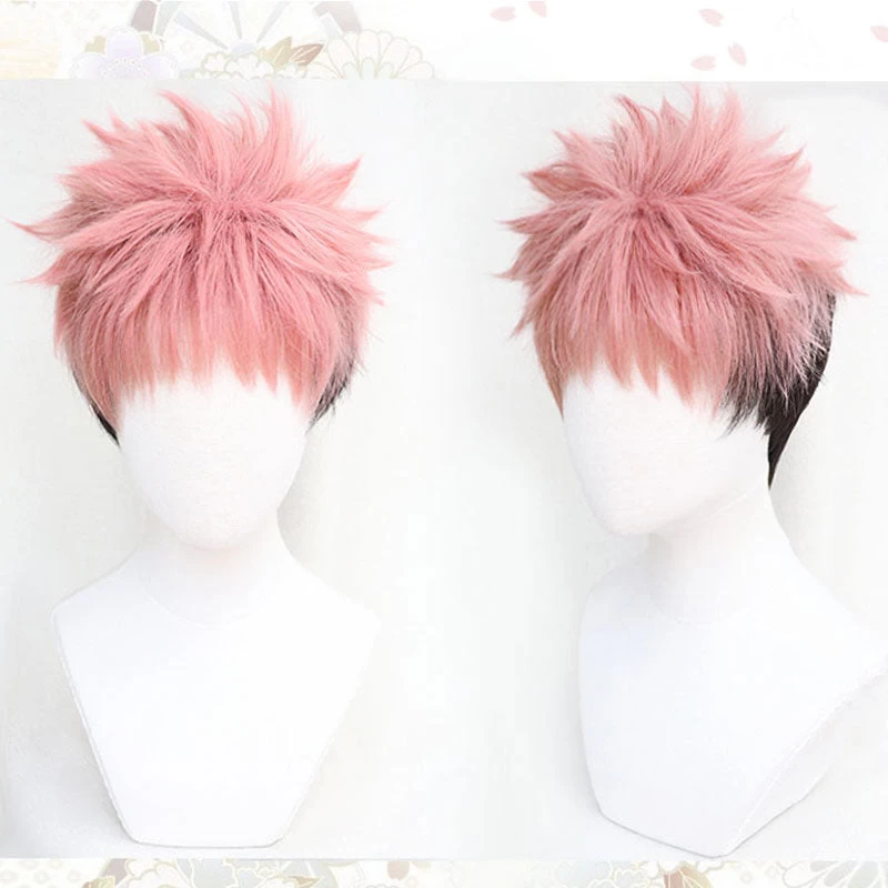 Jujutsu Kaisen Sorcery Fight Yuji Itadori Halloween Pink Cosplay Wig 4 Jujutsu Kaisen Sorcery Fight Yuji Itadori Halloween Pink Cosplay Wig - Image 2