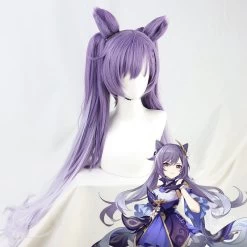 Keqing From Genshin Impact Halloween Purple Cosplay Wig