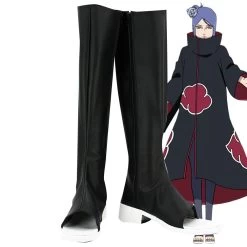 Konan From Naruto Halloween Black Shoes Cosplay Boots