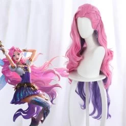 League Of Legends LOL The Starry-Eyed Songstress Seraphine Pink Cosplay Wig