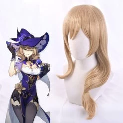 Genshin Impact Lisa Brown Cosplay Wig -Cosplay Shop LisafromGenshinImpactHalloweenGoldenCosplayWig 3