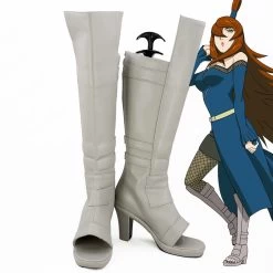 Mei Terumi From Naruto Halloween White Shoes Cosplay Boots
