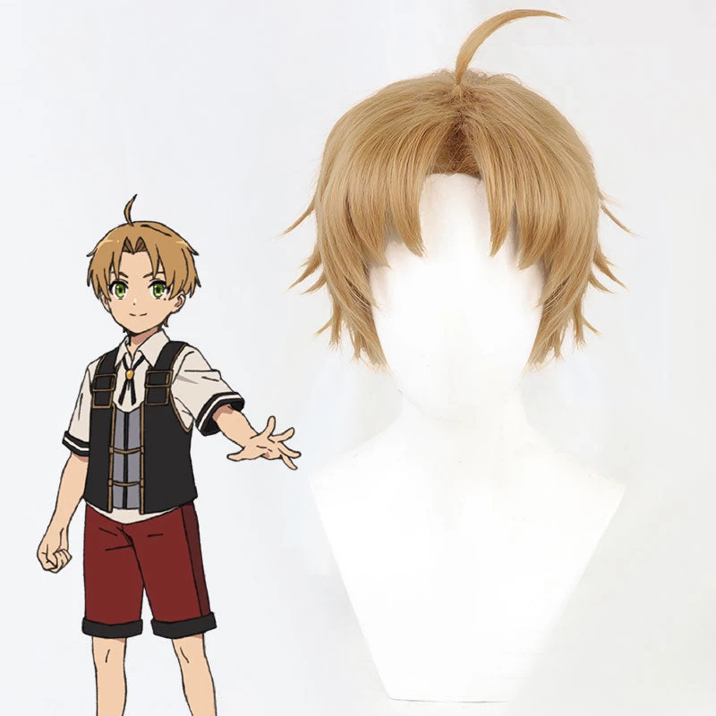 Mushoku Tensei: Jobless Reincarnation Rudeus Greyrat Golden Cosplay Wig 2 Mushoku Tensei: Jobless Reincarnation Rudeus Greyrat Golden Cosplay Wig