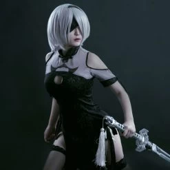 NieR: Automata 2B YoRHa No.2 Type B Cheongsam Halloween Cosplay Costume