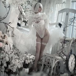 NieR: Automata 2B YoRHa No.2 Type B White Black Wedding Dress Cosplay Costume - Size Customization -Cosplay Shop NieRAutomata2BYoRHaNo.2TypeBWhiteBlackWeddingDressCosplayCostume 3