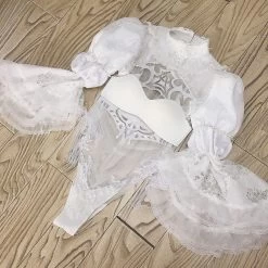 NieR: Automata 2B YoRHa No.2 Type B White Black Wedding Dress Cosplay Costume - Size Customization -Cosplay Shop NieRAutomata2BYoRHaNo.2TypeBWhiteBlackWeddingDressCosplayCostume 4