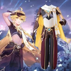 Genshin Impact Male Traveler Outlander Aether Cosplay Costume