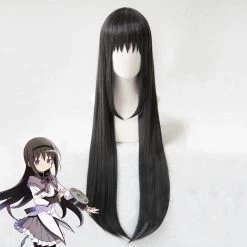 Puella Magi Madoka Magica Homura Akemi Black Cosplay Wig