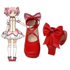 Puella Magi Madoka Magica Kaname Madoka Red Cosplay Shoes -Cosplay Shop PuellaMagiMadokaMagicaKanameMadokaRedCosplayShoes 3