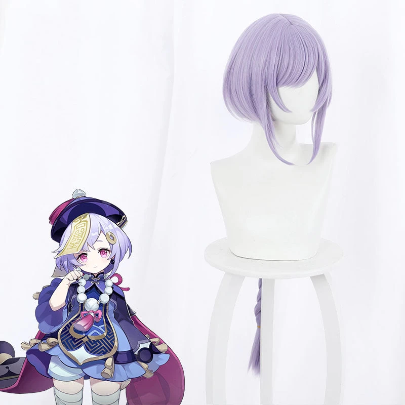 Qiqi From Genshin Impact Halloween Purple Cosplay Wig 5 Qiqi From Genshin Impact Halloween Purple Cosplay Wig - Image 3