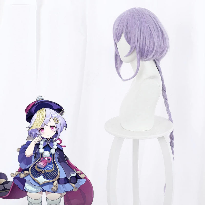 Qiqi From Genshin Impact Halloween Purple Cosplay Wig 6 Qiqi From Genshin Impact Halloween Purple Cosplay Wig - Image 4