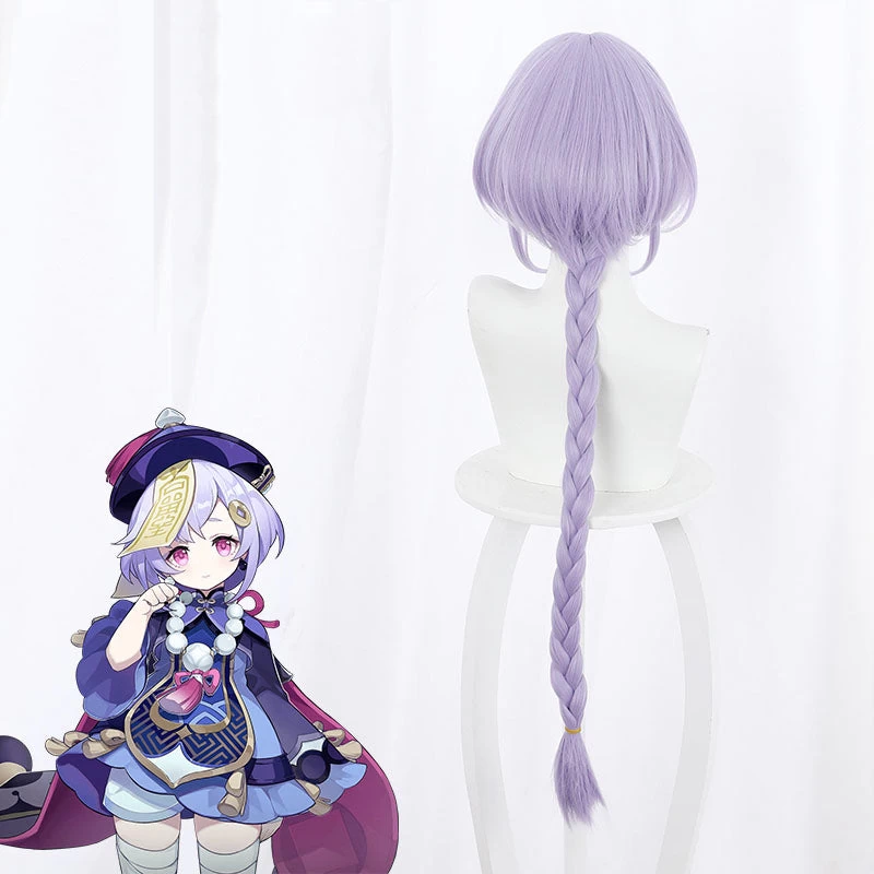 Qiqi From Genshin Impact Halloween Purple Cosplay Wig 7 Qiqi From Genshin Impact Halloween Purple Cosplay Wig - Image 5