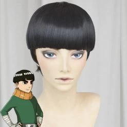 Rock Lee From Naruto Halloween Black Cosplay Wig