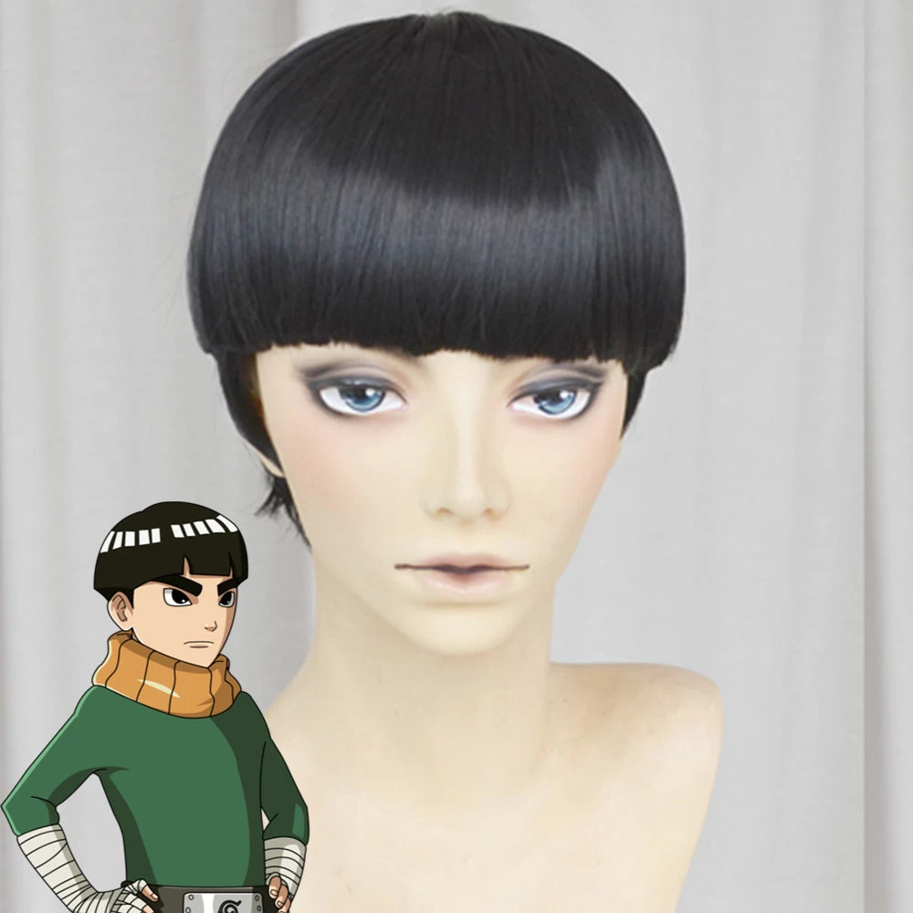 Rock Lee From Naruto Halloween Black Cosplay Wig 3 Rock Lee From Naruto Halloween Black Cosplay Wig