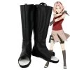 Sakura Haruno From Naruto Halloween Black Shoes Cosplay Boots
