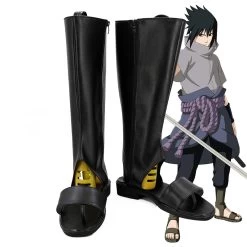 Sasuke Uchiha From Naruto Halloween Black Shoes Cosplay Boots