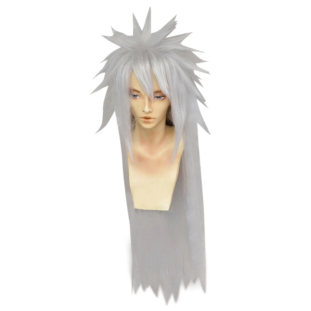 Shippuuden Jiraiya From Naruto Halloween Silver Grey Cosplay Wig 4 Shippuuden Jiraiya From Naruto Halloween Silver Grey Cosplay Wig - Image 2