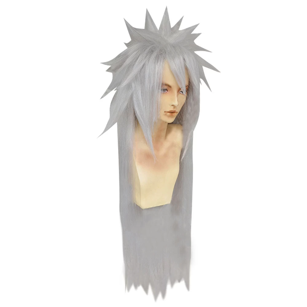 Shippuuden Jiraiya From Naruto Halloween Silver Grey Cosplay Wig 5 Shippuuden Jiraiya From Naruto Halloween Silver Grey Cosplay Wig - Image 3