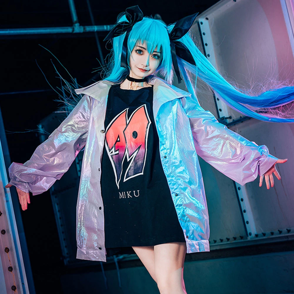 Vocaloid 2020 Hatsune Miku 39 Miku POP Punk Uniforms Cosplay Costume 5 Vocaloid 2020 Hatsune Miku 39 Miku POP Punk Uniforms Cosplay Costume - Image 3