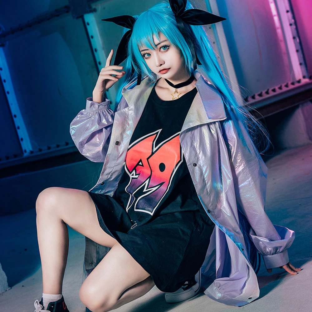 Vocaloid 2020 Hatsune Miku 39 Miku POP Punk Uniforms Cosplay Costume 6 Vocaloid 2020 Hatsune Miku 39 Miku POP Punk Uniforms Cosplay Costume - Image 4